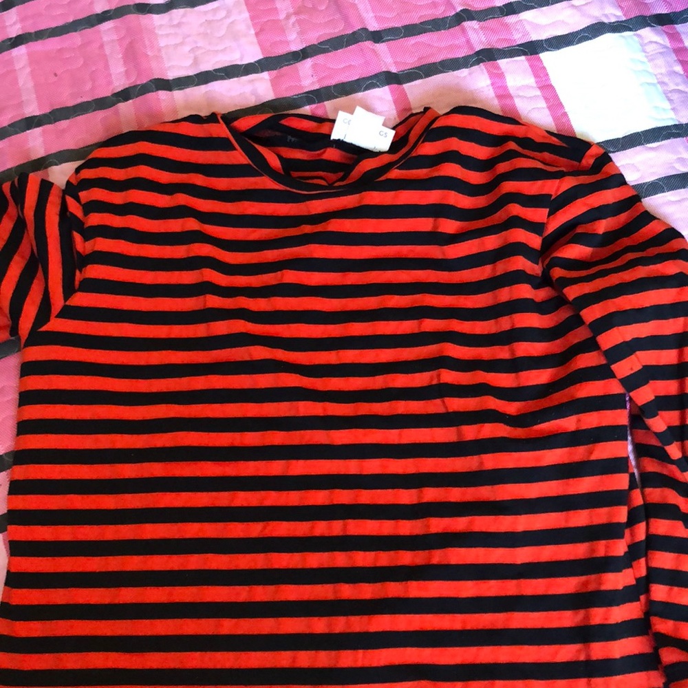 Vixen orange and black top mid long sleeve